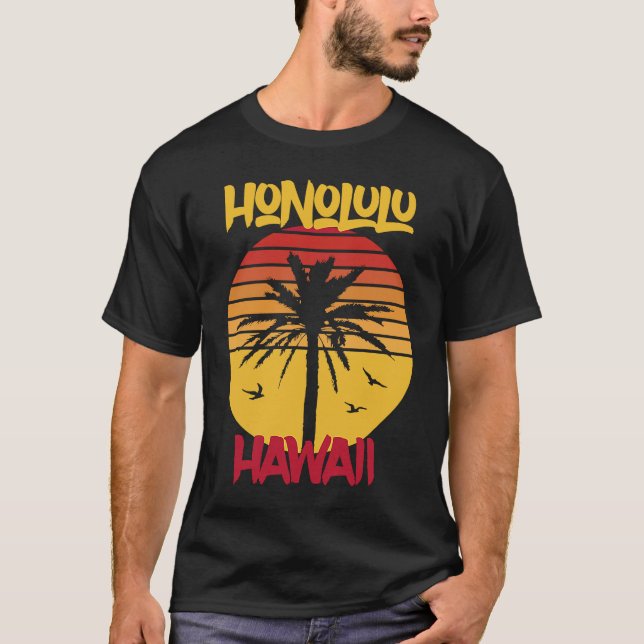 Camiseta Palabras Hawaii Honolulu Océano Surf (Anverso)