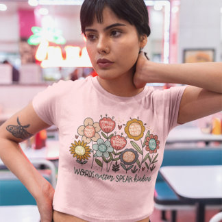 Camiseta Palabras importan las citas amables con la floral