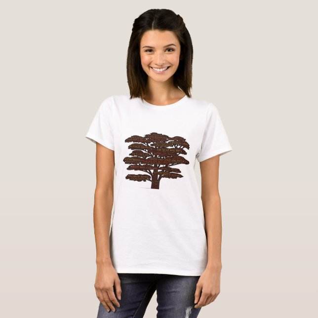 Camiseta Palabras Inspiradoras del árbol de afirmaciones (Anverso completo)