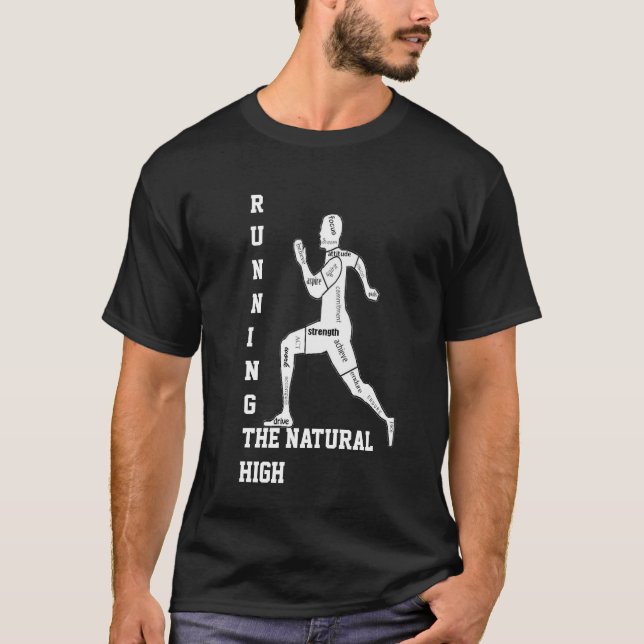 Camiseta Palabras motivacionales, correr - lo natural alto (Anverso)