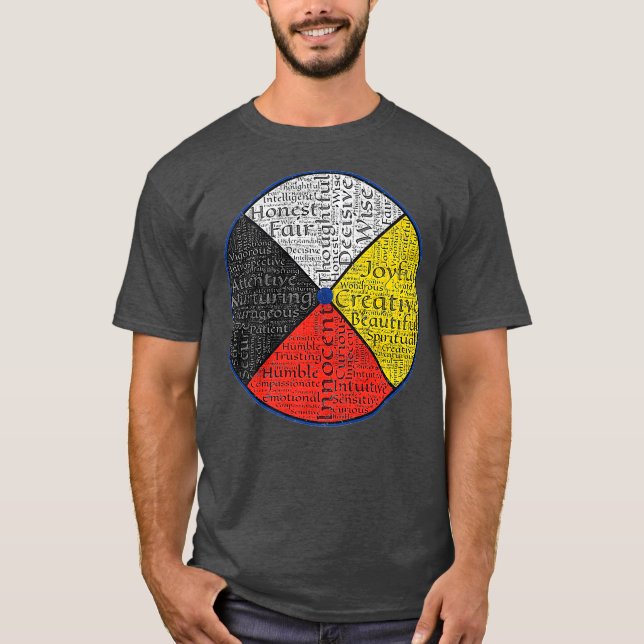 Camiseta Palabras Nativas Estadounidenses De La Rueda De Me (Anverso)