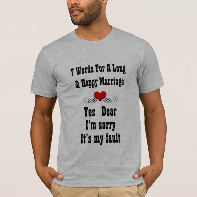 Camiseta Palabras para un matrimonio largo y feliz (Anverso)