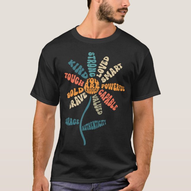 Camiseta Palabras Positivas Empoderamiento Amable Fuerte Va (Anverso)