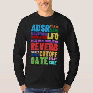 Camiseta Palabras sintetizadoras modulares analógicas Techn