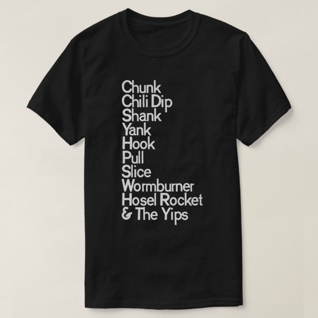 Camiseta Palabras sucias de Golfs (Diseño del anverso)