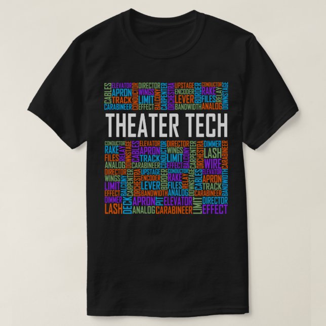 Camiseta Palabras tecnológicas del teatro (Diseño del anverso)