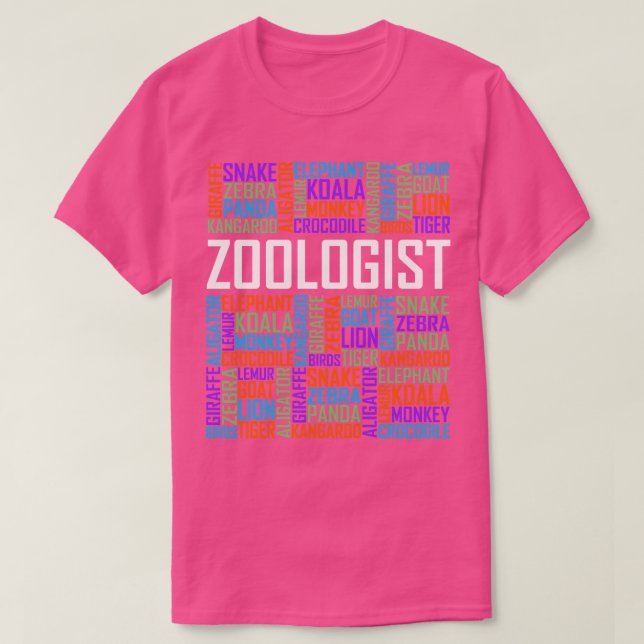 Camiseta Palabras zoólogas (Diseño del anverso)