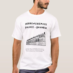 Camiseta Palacio Herrenchiemsee, Baviera   Arte minimalista