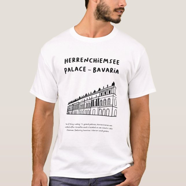 Camiseta Palacio Herrenchiemsee, Baviera | Arte minimalista (Anverso)