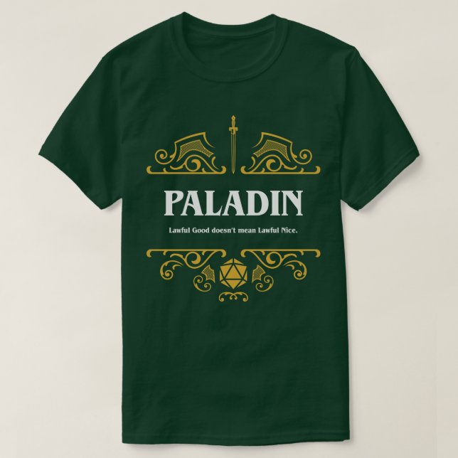 Camiseta Paladin Class Tabletop RPG Gaming (Diseño del anverso)