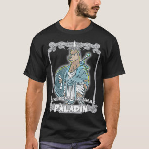 Camiseta Paladin Dungeons and Llamas Llama Nerd Geek RPG Di
