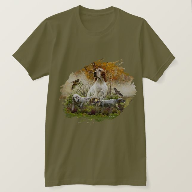 Camiseta Palangrería inglesa con faisanes, arte (Anverso del diseño)