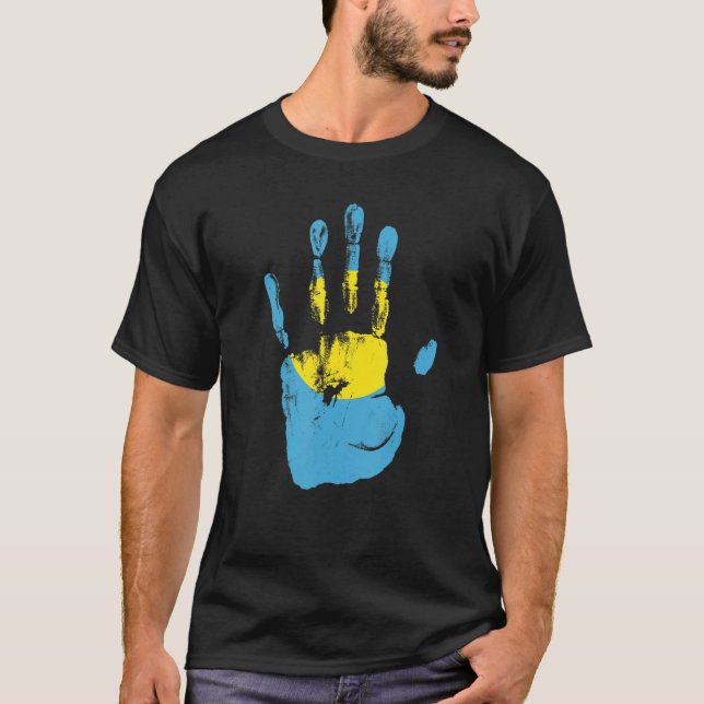 Camiseta Palau Flag Hand Men Mujeres Niños (Anverso)