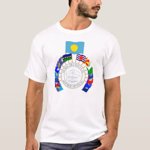 Camiseta Palau señala el molinillo de viento por medio de