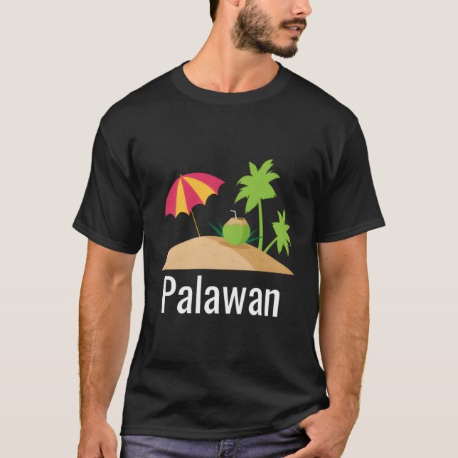 Camiseta Palawan Beach Palm Tree Family Vacation (Anverso)