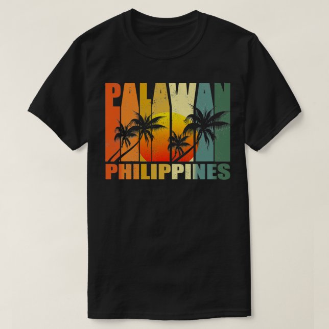 Camiseta Palawan Island Philippines Retro Vintage Tropical  (Diseño del anverso)
