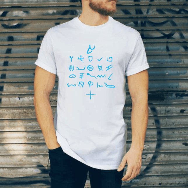 Camiseta Paleo Hebreo Alfabeto Mano Dibujar Fuente Sky (Subido por el creador)