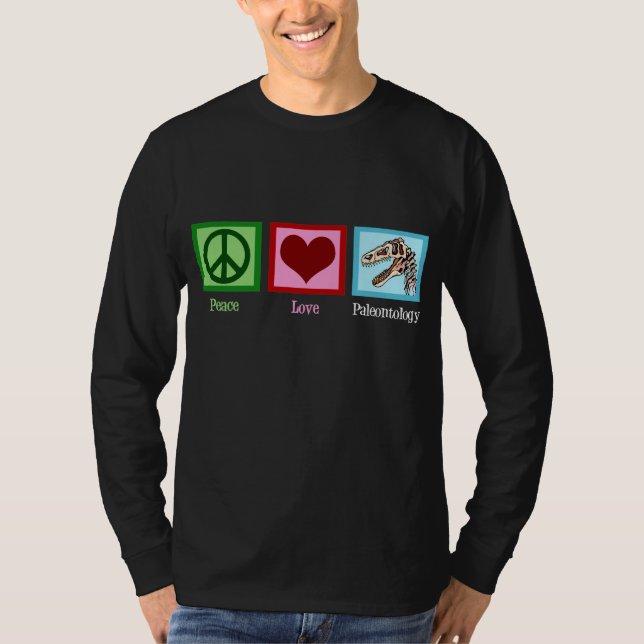 Camiseta Paleontología del amor de la paz (Anverso)