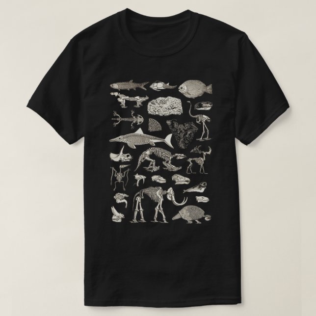 Camiseta Paleontología Ilustracion clásico (Diseño del anverso)