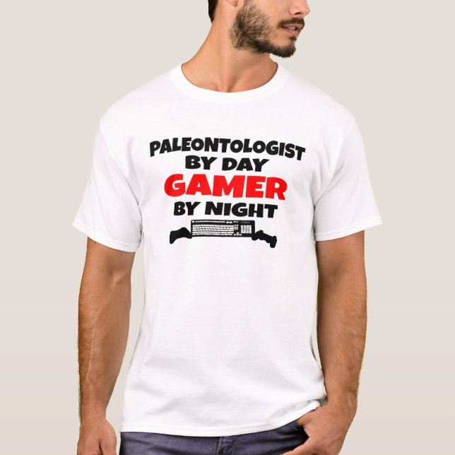 Camiseta Paleontólogo Gamer (Anverso)