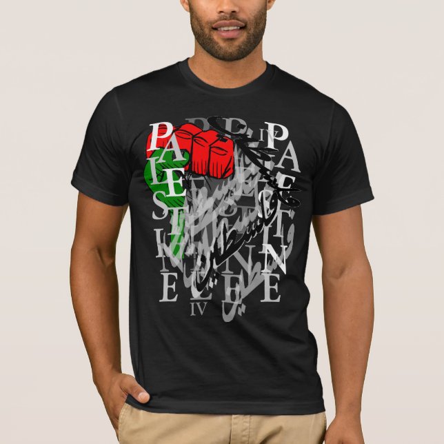 Camiseta Palestina .3 negro (Anverso)