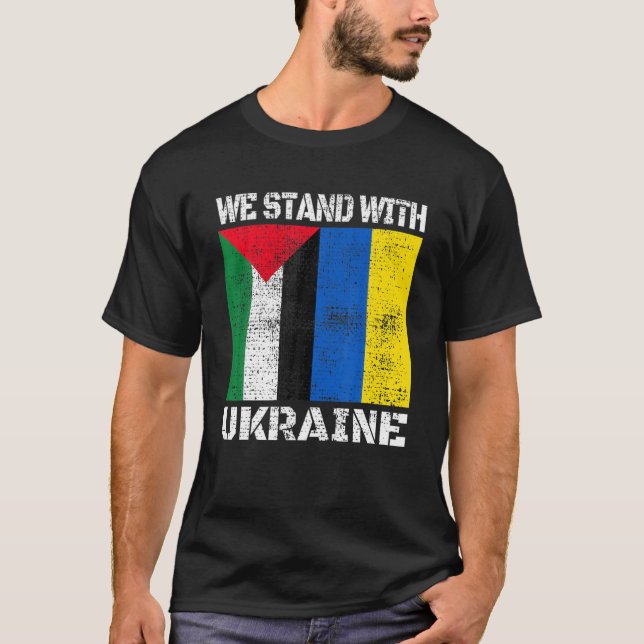 Camiseta Palestina apoya a Ucrania Palestina, estamos de ac (Anverso)