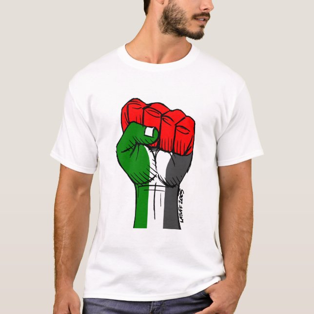 Camiseta palestina del puño de Carlos Latuff (Anverso)