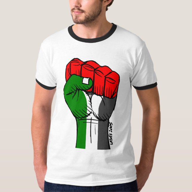 Camiseta palestina del puño de Carlos Latuff (Anverso)