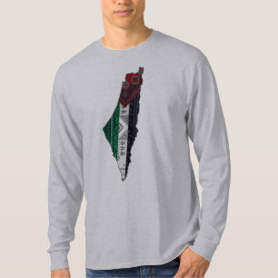 Camiseta Palestina Embroidery tatreez Mapa de la bandera de