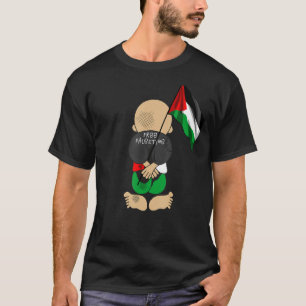 Camiseta Palestina Handala sostiene bandera palestina libre