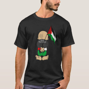 Camiseta Palestina Handala sostiene bandera palestina libre