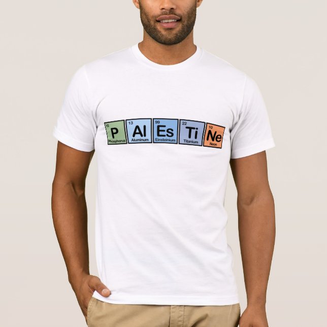 Camiseta Palestina hizo de elementos (Anverso)