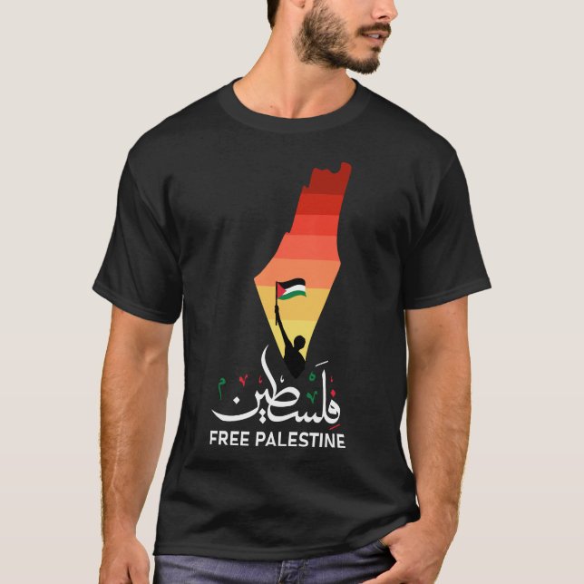 Camiseta Palestina libre, apoyar Palestina, Gaza libre, pál (Anverso)
