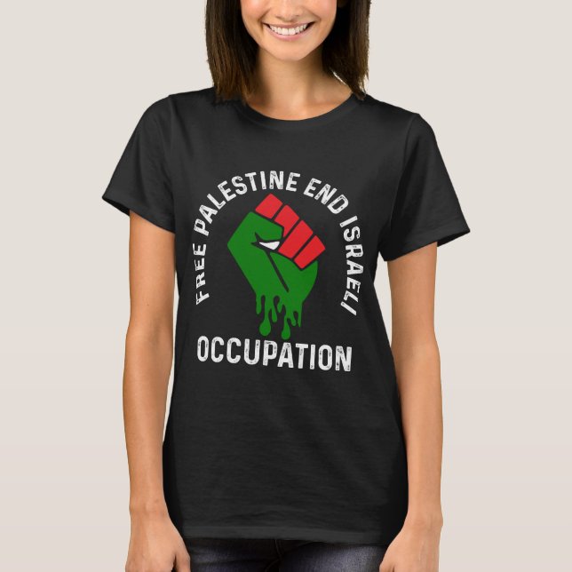 Camiseta Palestina libre, apoyar Palestina, liberar Gaza (Anverso)