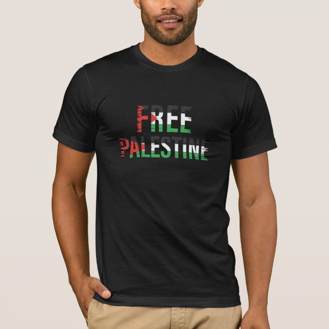 Camiseta Palestina libre, bandera palestina (Anverso)