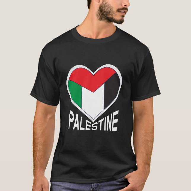 Camiseta Palestina Libre - Bandera palestina en forma de co (Anverso)