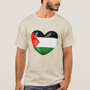 Camiseta Palestina Libre. Bandera palestina en forma de cor