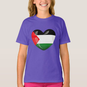 Camiseta Palestina Libre. Bandera palestina en forma de cor