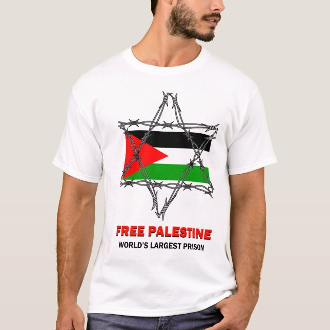 Camiseta PALESTINA LIBRE: La prisión más grande del mundo (Anverso)