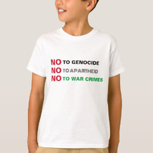 CAMISETA PALESTINA LIBRE NO AL GENOCIDIO DE LOS CRÍMENES DE