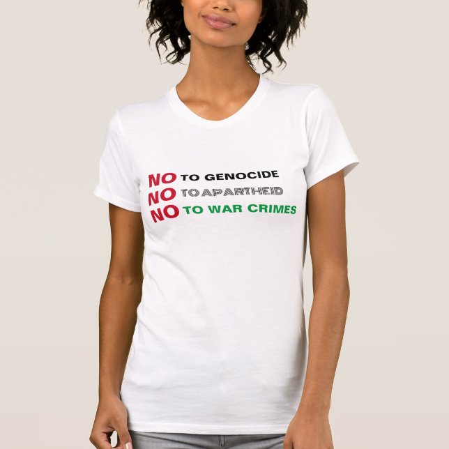 CAMISETA PALESTINA LIBRE NO AL GENOCIDIO DE LOS CRÍMENES DE (Anverso)