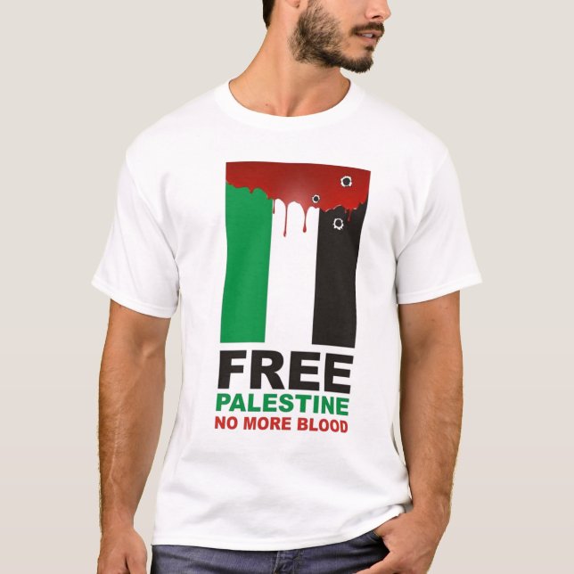 Camiseta Palestina libre no más de sangre (Anverso)