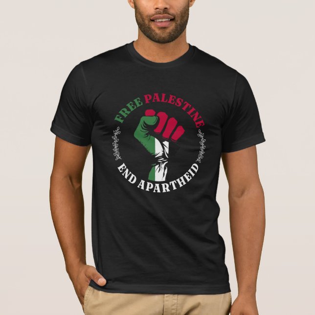 Camiseta Palestina Libre para terminar con el Apartheid III (Anverso)