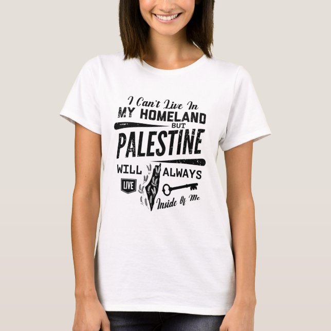 Camiseta Palestina siempre vivirá dentro de mí-blk (Anverso)