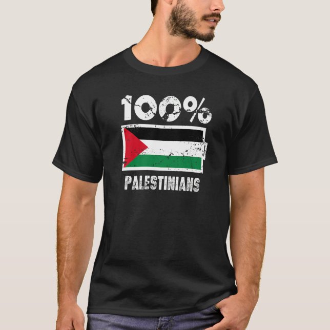 Camiseta Palestine Flag Support 100 Palestinians Battery Po (Anverso)