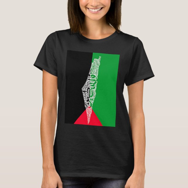 Camiseta palestine map and flag (Anverso)