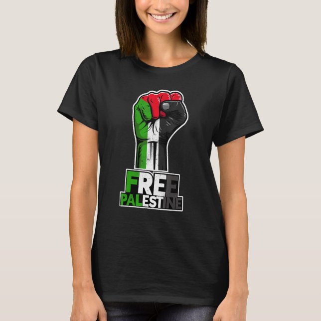 Camiseta Palestine  Palestine Flag  Palestinian fist  Free  (Anverso)