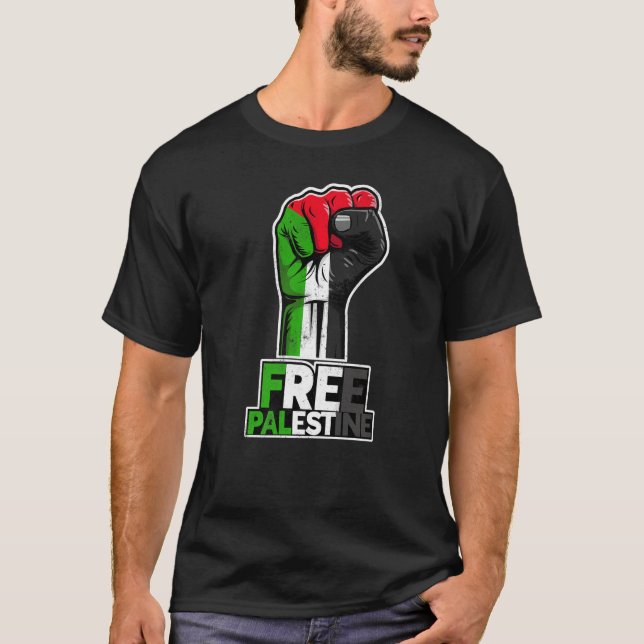 Camiseta Palestine Palestine Flag Palestinian fist Free Pal (Anverso)