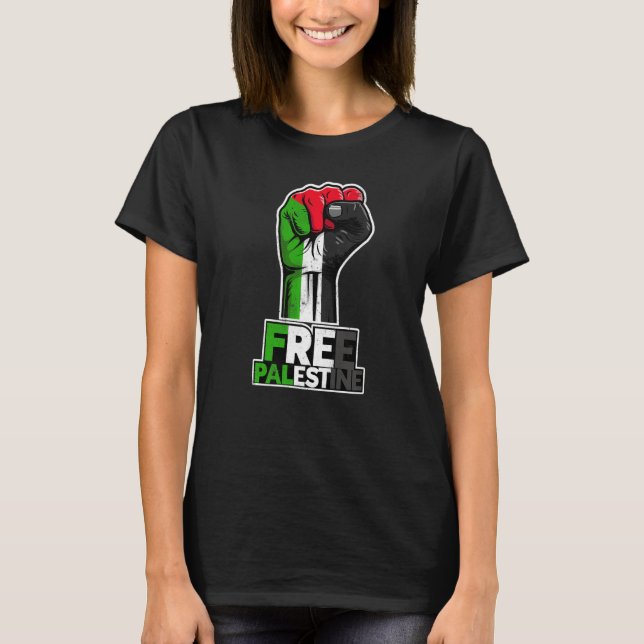 Camiseta Palestine Palestine Flag Palestinian fist Free Pal (Anverso)