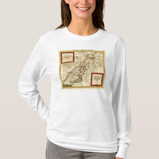 Camiseta PalestinePanoramic MapPalestine 3 (Anverso)